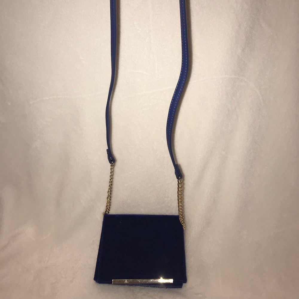 Cobalt blue velvet crossbody